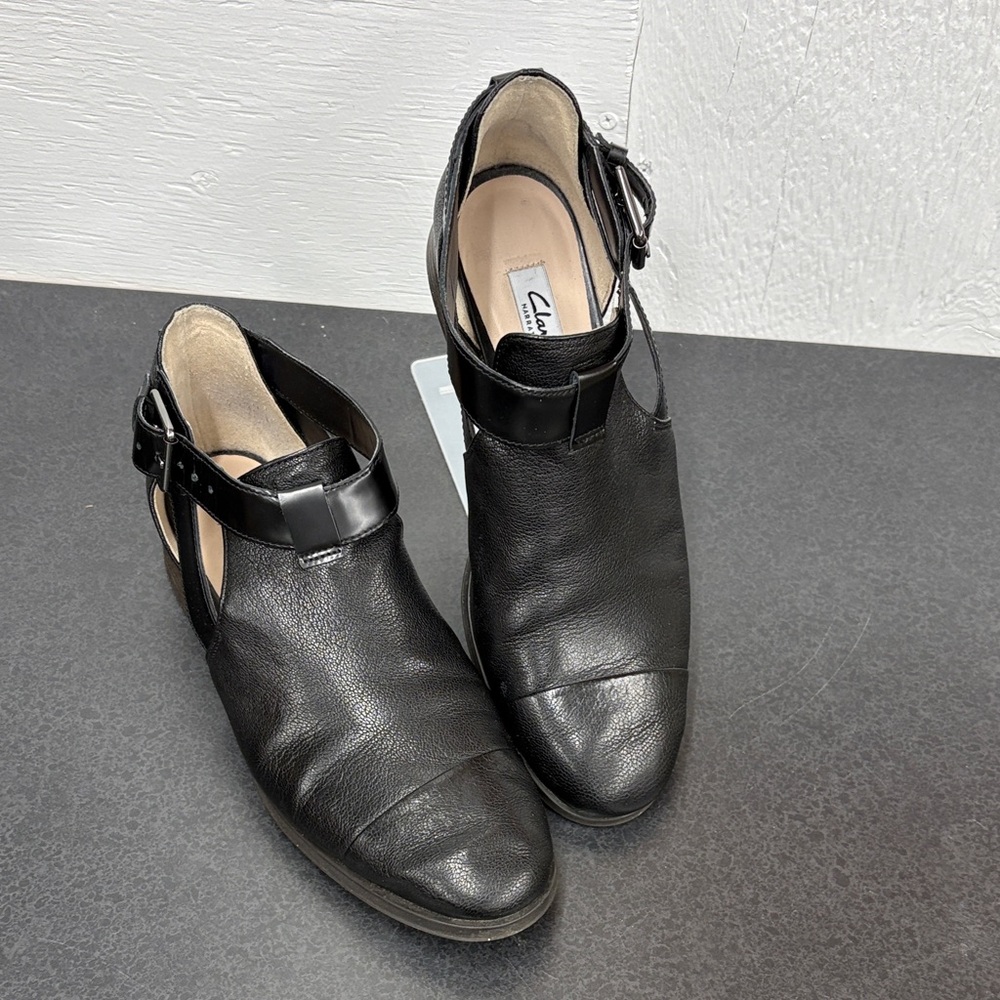 Clarks Narrative Busby Fresh Leather Ankle Boots Sz 8.5